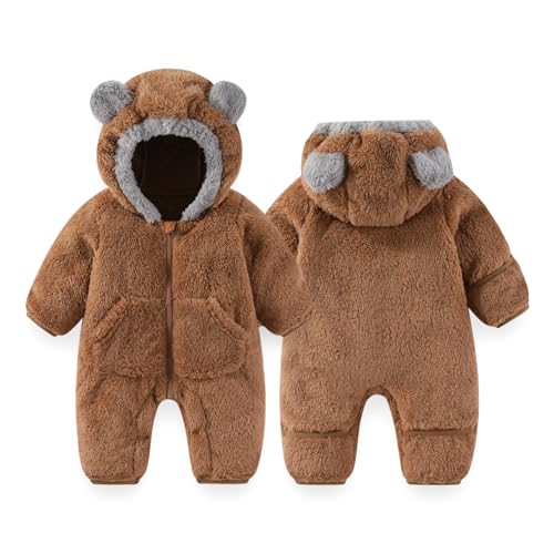 AiWMGL Baby Bear Outfit Suit With Fold-Over Mittens Footies Winte...