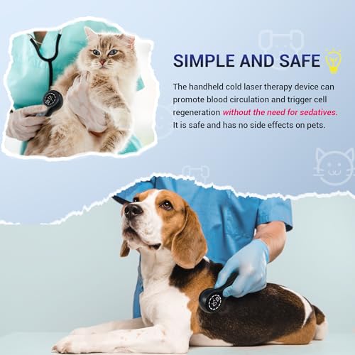 Image of Mibest Cold Laser Therapy Device for Vet - Red Light Therapy for Dogs and Cats - Infrared Light Therapy Targets Joint and Muscles - Pain Relief, Arthritis, Spinal, Wound Healing (4x808nm + 12x650nm)