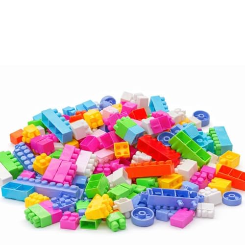 Image of Building Blocks with Wheels, 200-Piece Creative Set, Moveable Wheels, STEM Educational Toy, Multicolored, Ages 3 and Up