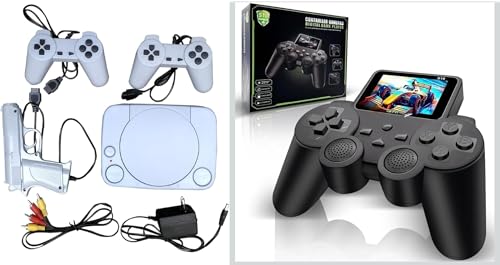 Image of Zohar Enterprises S10 Controller Gamepad Digital Game Player, Built-in Screen, Dual Wired Controllers, TV Connect, Classic Games 8bit (Combo Pack)