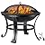 LEMY 22 Inch Outdoor Firepit Wood Burning BBQ Grill Steel Firepit Bowl for Patio Backyard Garden Camping Picnic Bonfire w/Spark Screen Cover, Log Grate, Fire Poker