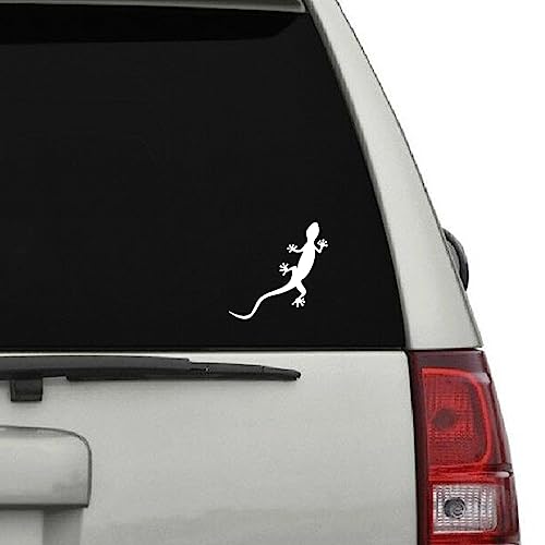 Image of Gecko Lizard Vinyl Decal Sticker (Two Pack)| Cars Trucks Vans Walls Laptops Cups | White |2 - 5.5 X 2.3 inches | KCD1506