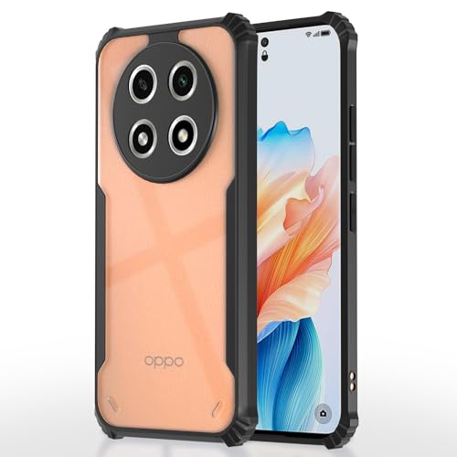 Image of Pikkme Oppo A2 Pro 5G Back Cover | Crystal Clear Transparent Back | Ultra Hyrbid | Full Camera Protection | Raised Edge | Bumper Back Case (Black)