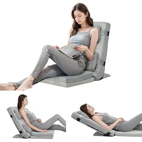 TOPSKY Adjustable Bed Wedge Pillow with Backrest, 6 Reclining Positions and Memory Foam, Wide Seat for Post Surgery, Reading, Sitting and Sleeping for Bed and Sofa (Grey, 21.65" Wide) Cover