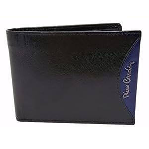 PIERRE CARDIN Portemonnee voor heren, Slank, slank, man, kleine dunne RFID, geschenk, portemonnee met portemonnee, slank, bankbiljettenhouder, portemonnee voor jongens (ZWART/BLAUW)