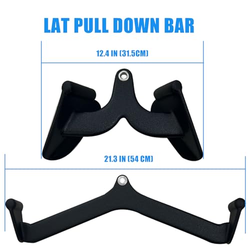 BLUSLM LAT Pulldown Attachments, LAT Bar Cable Machine Attachment,T-bar V-bar, LAT Pull Down Bars, Back Tricep Bar Strength Training Handle for Home Gym Fitness - Image 3