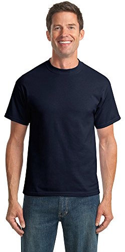 Port & Company Men's PC55 T-Shirt - 50/50 Cotton/Poly Blend, Left Chest Pocket (Size S, Color Carolina Blue) - View #3