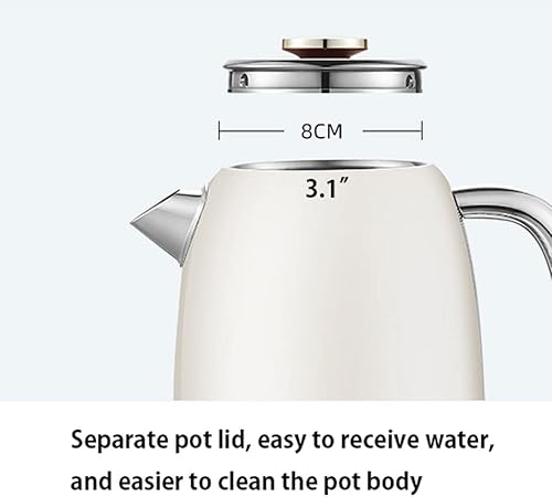 OLOTU Hervidor eléctrico de 18 L609 onzas diseño preciso de control de temperatura caldera de agua caliente con tapa extraíble color plateado