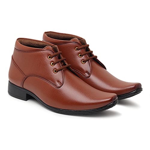 Image of Zixer Synthetic Leather Ankle Formal Shoes Men || Office Shoes for Men Stylish || Chukka Boots Men Long Shoes for Men Long Boots