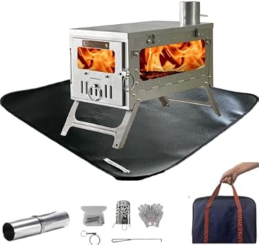 DANCHEL OUTDOOR TSG TA1 Titanium Tent Stove with Stove Mat Pad