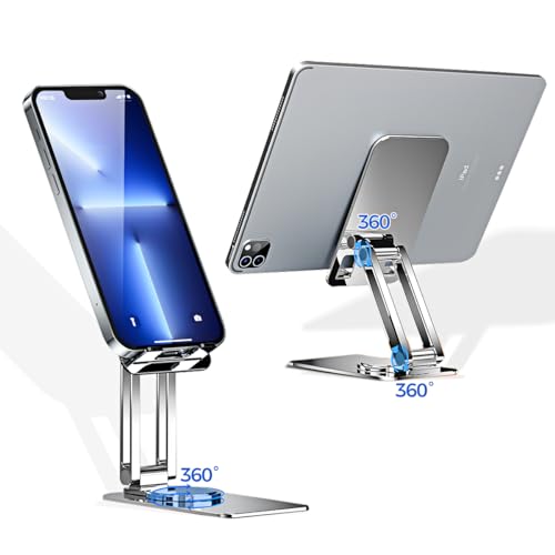 Suporte giratório para celular para mesa, suporte para telefone ajustável em ângulo de altura Suport