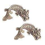 [LIOOBO] 2個 真鍮製レトロ鯉形ペンダント 装飾用 鯉ぼりモチーフ ハンドメイドキーホルダー材料 室内飾りに