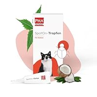 PHA Spot-On Tropfen für Katzen – Natürlicher Schutz gegen Flöhe, Zecken & Milben mit Neemöl & Laurinsäure, 2 Kunststofftuben à 1,5 ml
