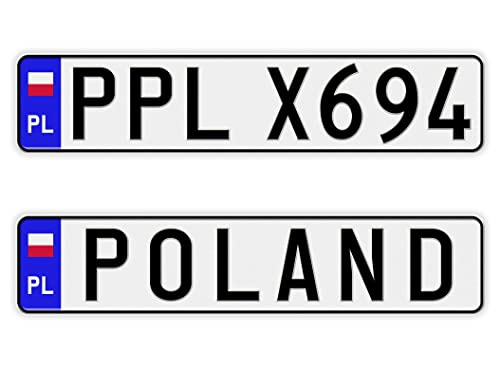 Custom Text Polish License Plate, Novelty European Tag, Personalized Poland Auto Tag, NOT Embossed Aluminum License Plates Made in USA