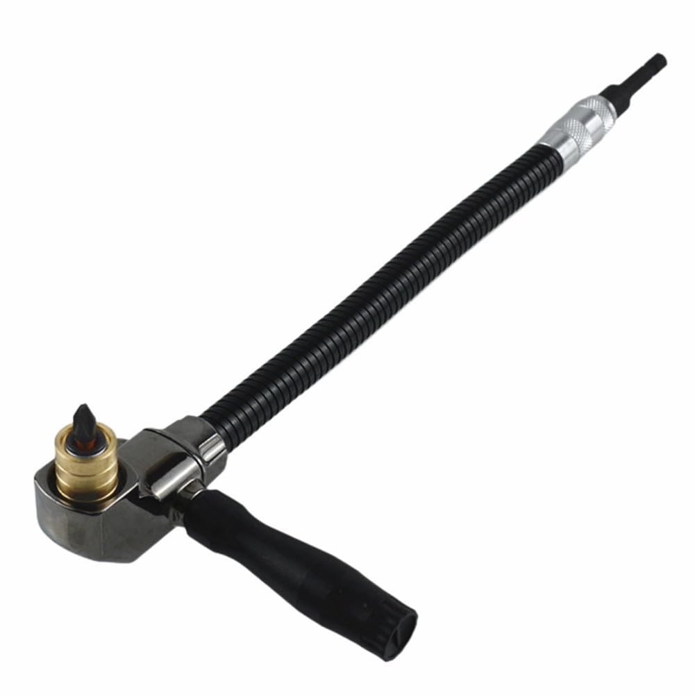 Ehwisbe Right Angle Flex Shaft Drill Extension Attachment 90Degree Adjustable Flexible Bits Screwdriver Adapter Woodworking Tool