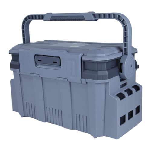 Pesca Brasil, Caixa de Pesca 452526 Amplo Espaço Com Estojo e Divisórias Ajustáveis Ideal para Iscas Anzóis e Chicotes, Cinza