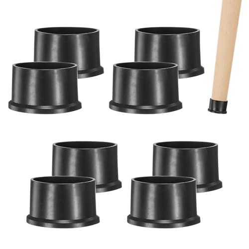 Image of M METERXITY 8-Pack Chair Leg Caps, 2 Inch(50mm) PVC Chair Leg Floor Protectors for Folding Chairs /Metal Chairs /Furniture Table /Hardwood Floors, Round Non-Slip Cover End Tips [Black]