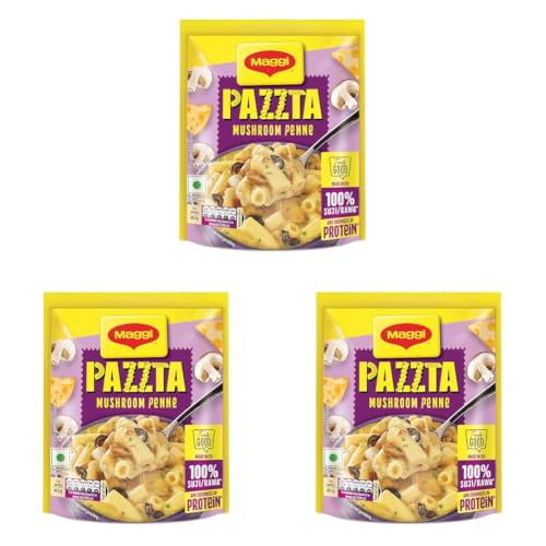 Image of Maggi PAZZTA Instant Pasta - Mushroom Penne, 68.5g Pouch (Pack of 3)