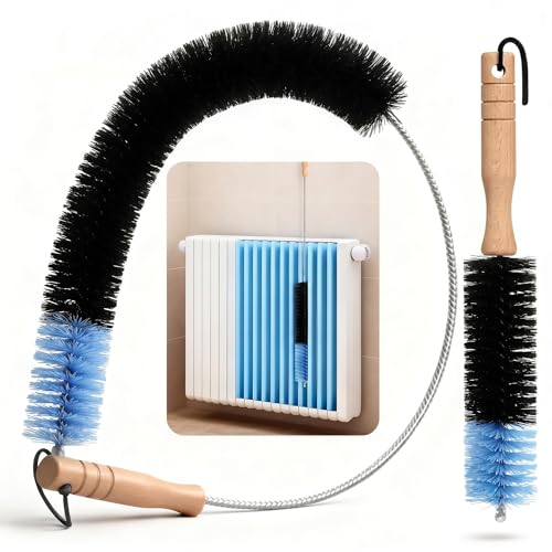 MOPUBZO Heizkörperbürste Set 2-teilig (100 cm & 26 cm) Flexible Radiatorbürsten für Heizkörperreinigung Heizungsbürste Flachheizkörper Rippenheizkör per Heizkörper Reinigungsbürste