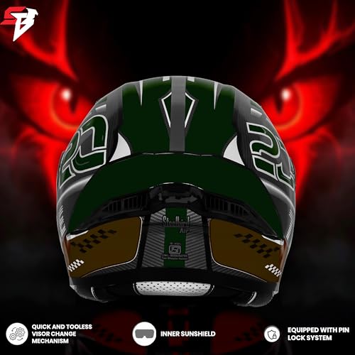 Image of Steelbird SBA-20 Trace ISI Certified Flip-Up Graphic Helmet for Men and Women with Inner Silver Sunshiled