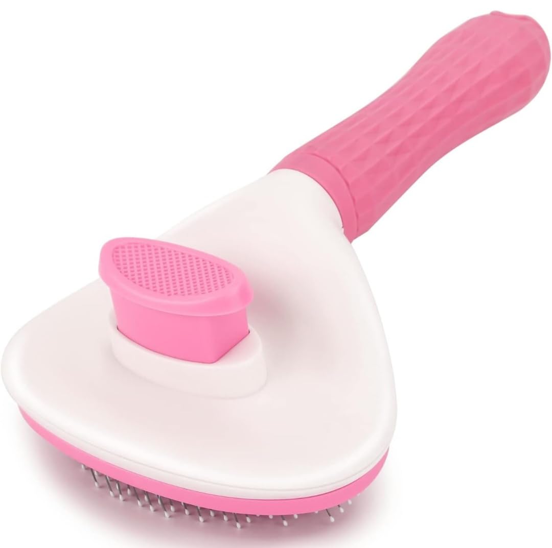 Photo 1 of CAMDAN. Cat Brush, Cat brush with release button, Pet Grooming Brush, Self-Cleaning Dog Brush, Suitable for Long and Short-Haired Dogs and Cats, to Remove Tangled and Loose Hair. (PINK)