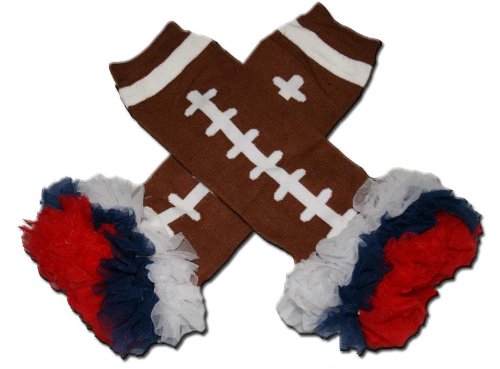 NEW YORK NY GIANTS - Tutu Chiffon Ruffle Leg Warmers - AMERICAN FOOTBALL (TOUCH DOWN) - "BubuBibi"