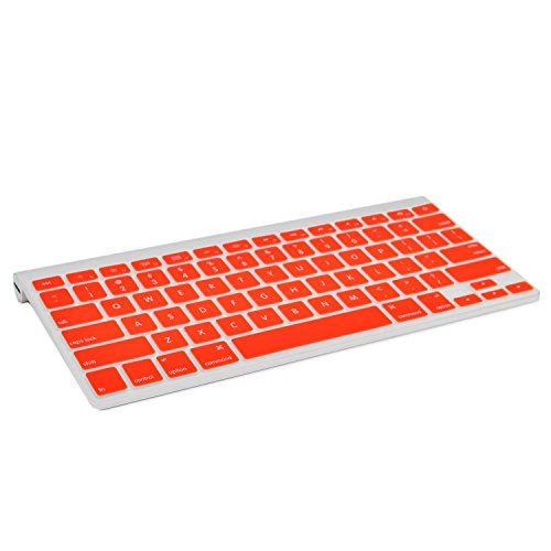TOP CASE Silicone Cover Skin Compatible with Apple Wireless Keyboard with TOP CASE Mouse Pad (Apple Wireless Keyboard, RED)