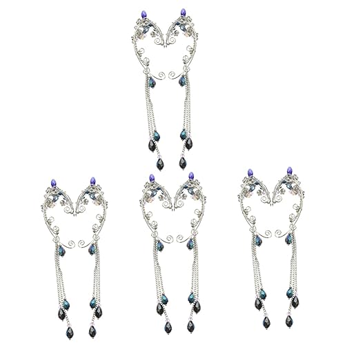 Boucles d'oreilles strass sans percage et clip d'oreille femme élégant pour Noël