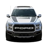 Original Velocitor Hood : Compatible with 2018-2020 Ford Raptor Hood Stripes Vinyl Graphics Decals (Fits as Shown) (16812 Matte Black – Wet Install)