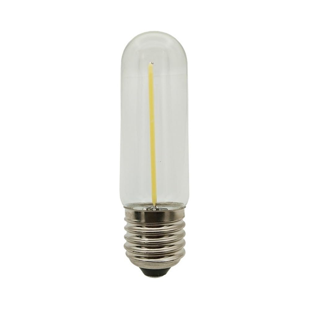 RZL Lighting, Paquete de 20 bombillas LED de filamento CA 220 V T30 E27/E26 de 1 W, regulables, de tubo largo y flexible(2700K Warm White,E27)