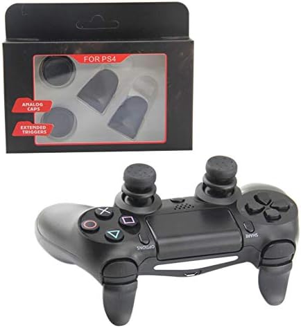 ELINKMALL for PS4 Thumbstick L2 R2 Trigger Extended Button Analog Extender Thumbstick Grips Enhanced Thumb Stick Cap for PS4 Controller