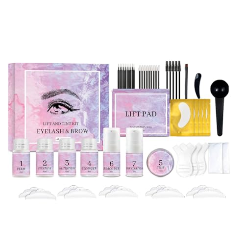 NAOLVE Lash Lift Kit & Brow Lamination Kit, Eyebrow Lamination Kit with Black, Professional Eyelash Lifting Kit, Eyelash Perm Kit with All Tools, Lasts for 8 Weeks, Easy to Use,for Salon & Home