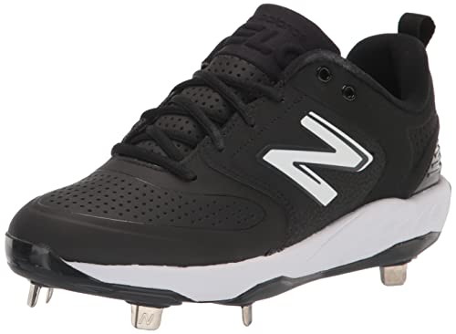 New Balance Women's Fresh Foam X Velo V3 Metal Softball Shoe, Black/White, 5 Medium US