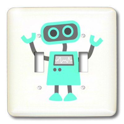 Placa de interruptor con impresión de robot aqua para proteger y adornar tu pared