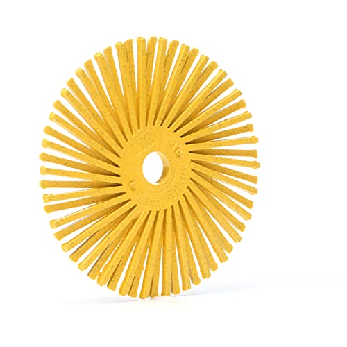 Image of Cubitron Scotch-Brite Radial Bristle Disc, Ceramic, 20000 RPM, 3 Diameter, 80 Grit, Yellow (Pack of 10)