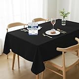 Utopia Kitchen Mantel de Poliéster 140 x 240 cm (Pack de 2, Negro) Cubierta de Mesa Lavable a Máquina Ideal para Fiestas, Eventos, Bodas y Restaurantes (55 x 95 Pulgadas)