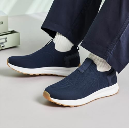 Image of HAUX Men's Slip-On Running Shoes | Lightweight Sports Sneakers with Memory Foam Cushioning | Walking, Gym, Jogging, Training | Ultra Comfort & Style