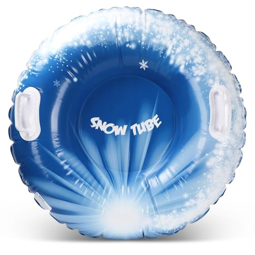 Aufblasbarer Schlitten, 90 cm Snow Tube, Schneeschlitten mit Griffen,...