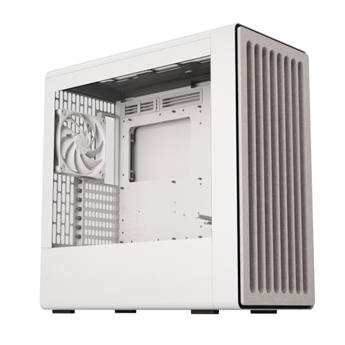 Image of HAVN BF 360 Flow High Airflow ATX Mid Tower PC Case, Semi-Open SGCC Steel Frame, SimpliCable Cable Management, 2X 180mm Fan, 1x 140mm Fan 360mm Radiator Mounts, Magnetic Panels - White