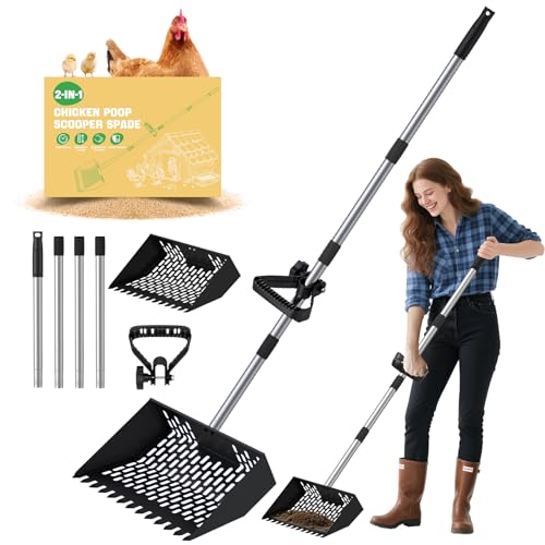 Chicken Poop Scooper for Sand 2-in-1, Heavy Duty Chicken Scooper for Poop with 35