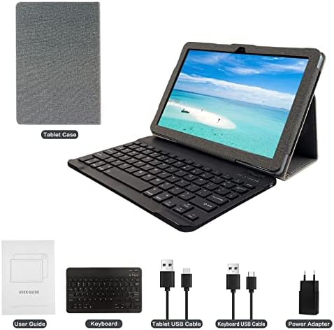 ZENIJUST Tablet 10 Pollici Android 12.0, Tablet con Octa-Core 1.6 GHz， 4GB + 64GB 5Gwifi/1280 * 800 IPS/5mp+13MP/8000Mah/ TtastieraBluetooth/Custodia per Tablet e Altro Incluso