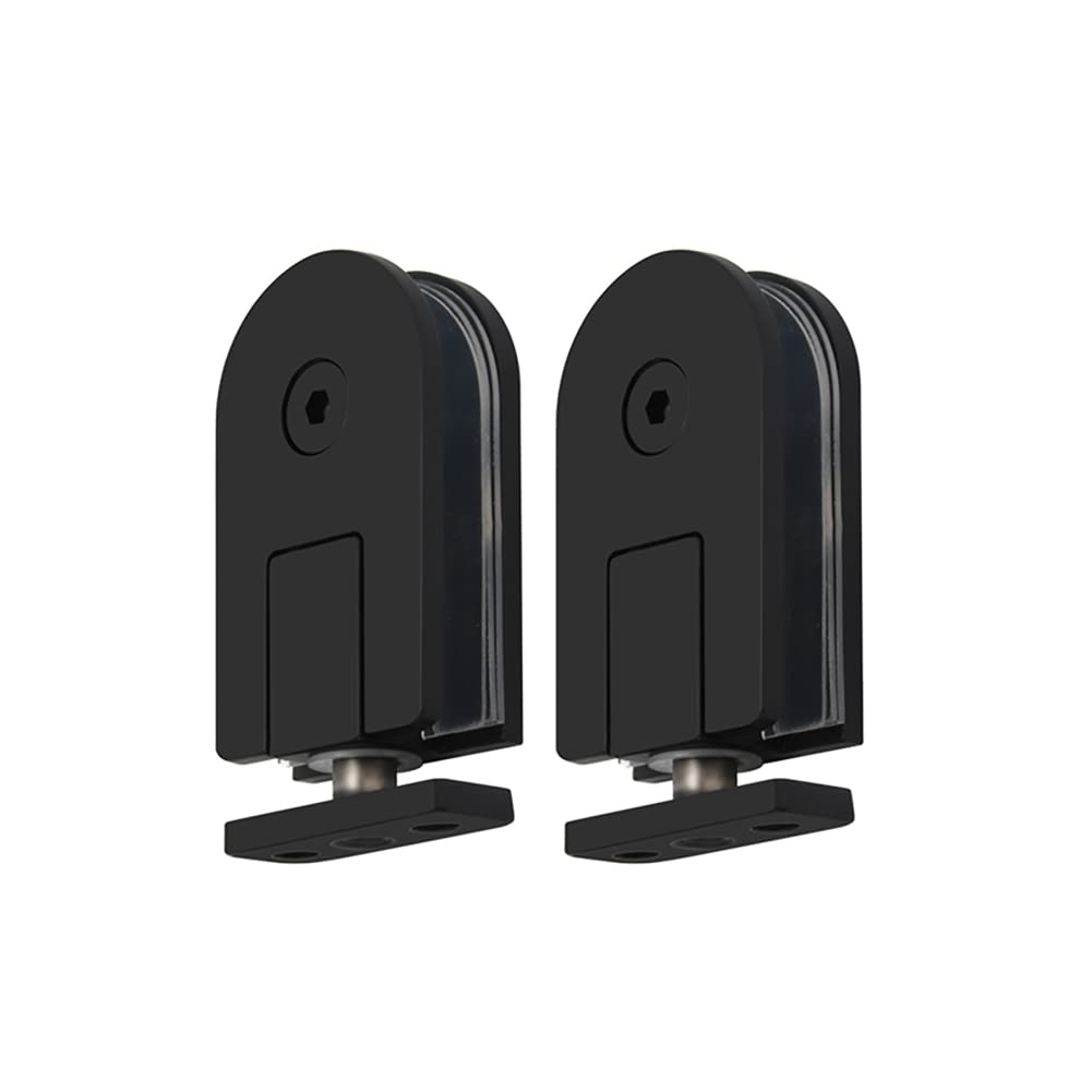 Glass Door Hinges,Frameless360 Degrees Pivot Hinge Bathroom Door Clamps 304 Stainless Steel Shower Accessories(Matte Black,Single clamp)