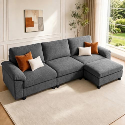 Image of Sectional Couches for Living Room, 109 inch L Shaped Cloud Sofa & Couch