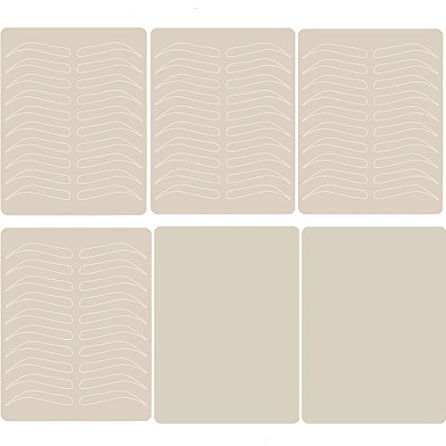 6 peças Microblading prática pele branca e sobrancelhas folha de prática de látex artificial pad, sem necessidade de tinta de dupla face pele de tatuagem para iniciantes, 20 cm x 15 cm