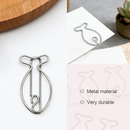 50 Pièces Trombones en Métal, Argent Trombone Poisson de Forme Créative, Trombones Poisson en Métal Pinces Papier, pour La Papiers Papeterie et Fournitures Bureau – vue 4
