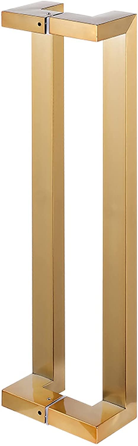 ADGCFKOP Shower Door Handle, Gold Two Sided Glass Door Handle,Heavy Duty Stainless Steel Bathroom Shower Pull Push Door Handles Sliding Barn Door Handle with Fittings(Gold,80cm/31.5in)