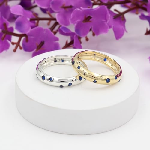 Bague tanzanite argent 925 ajustable bague empilable bleue - 6