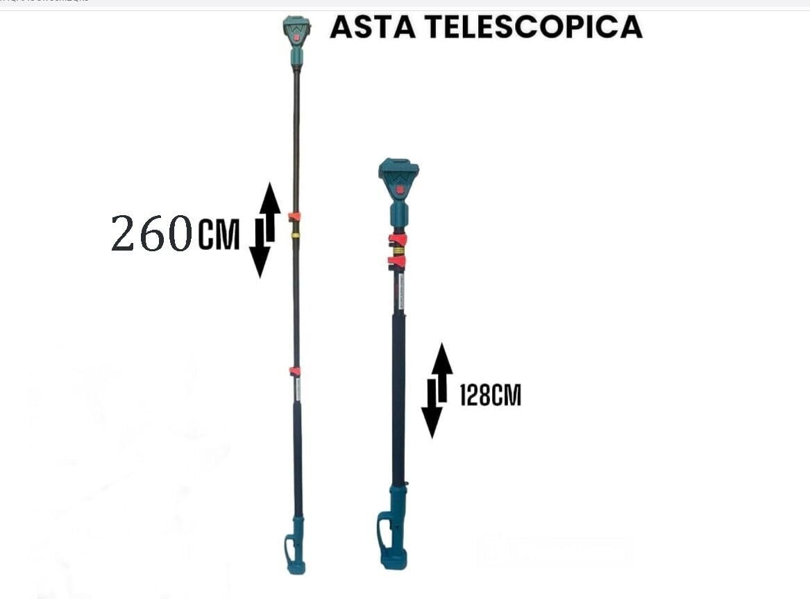 Kit Potatura Mini Motosega + Forbice Cesoia a Batteria con Asta Telescopica