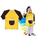 GUBOOM Tablier Peinture Enfant, Imperméable Tablier de Peinture enfant, Blouse Tablier Manches Longues Enfant avec 1 Poches, pour la peinture, la cuisine, les activités scolaires 7-13 ans (Jaune)