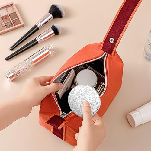 Espejo ovalado pequeño portátil metálico plegable miniatura 6